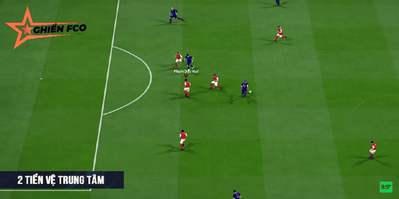 Trung tâm hàng tiền vệ với Đức Huy và Nguyễn Hùng Dũng