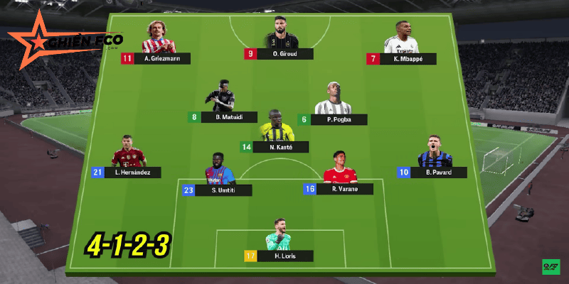 Sơ đồ chiến thuật chính: 4-2-3-1 và 4-3-3