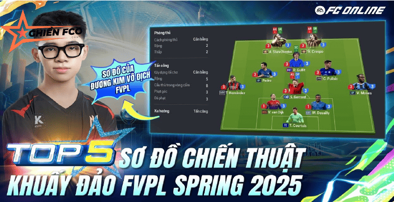 Top 5 sơ đồ chiến thuật làm mưa làm gió tại FVPL Spring 2025 | FC Online
