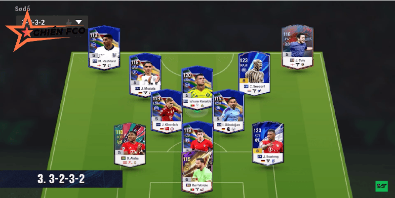 Sơ đồ 3-2-3-2 – Lối chơi thiên về tấn công